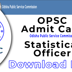OPSC Statistical Officer Admit Card